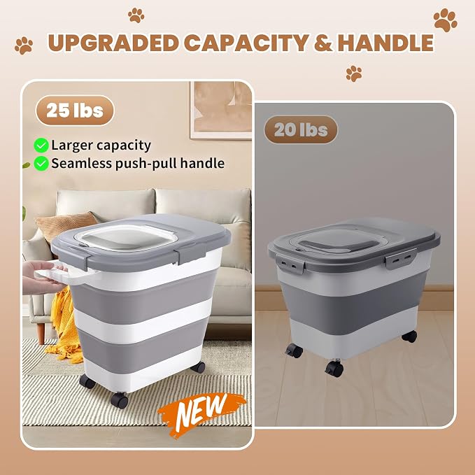 23-25 Lbs Airtight Dog Food Storage Container, Collapsible Dog Food Container - Image 4