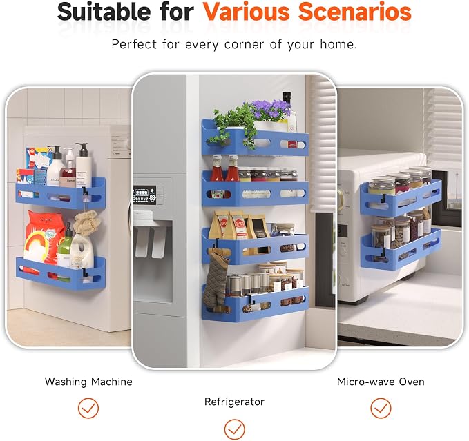 Sevenblue 4 Pack Strong Magnetic Spice Rack - Image 6
