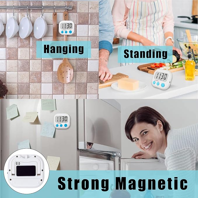 12 Pack Digital Kitchen Timers for Cooking Magnetic Timer for Cooking Loud - Image 6