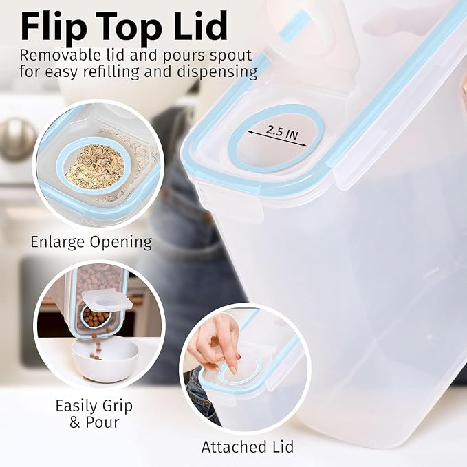 Shazo 2 Pack EXTRA Large Airtight Food Storage Cereal Containers - Image 9
