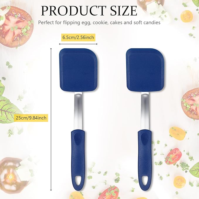 Silicone Cookie Spatula Turner 2 Pack Mini Brownie Spatula Flexible Kitchen - Image 2