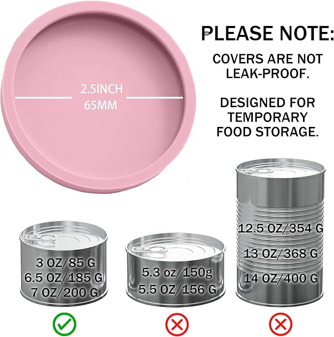 OHMO 2 Pack Cat Food Can Lids, Small Size Silicone Pet Food Can Lids Covers - Image 2