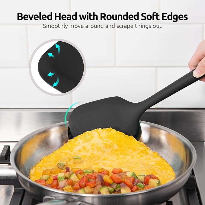 Silicone Kitchen Cooking Utensil Set: U-Taste High Heat Resistant 13.6in Long - Image 8