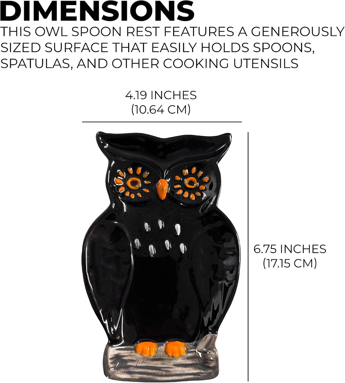 Halloween Ceramic Spoon Rest – Large Utensil Holder, Fall Kitchen