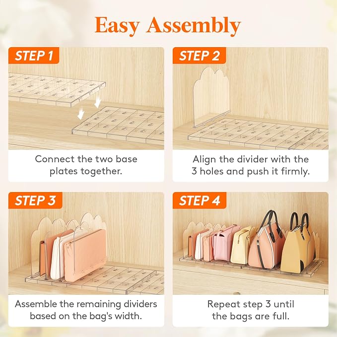 Lifewit Purse Organizer for Closet, Adjustable Clutch Purse Storage Organizer - Image 6