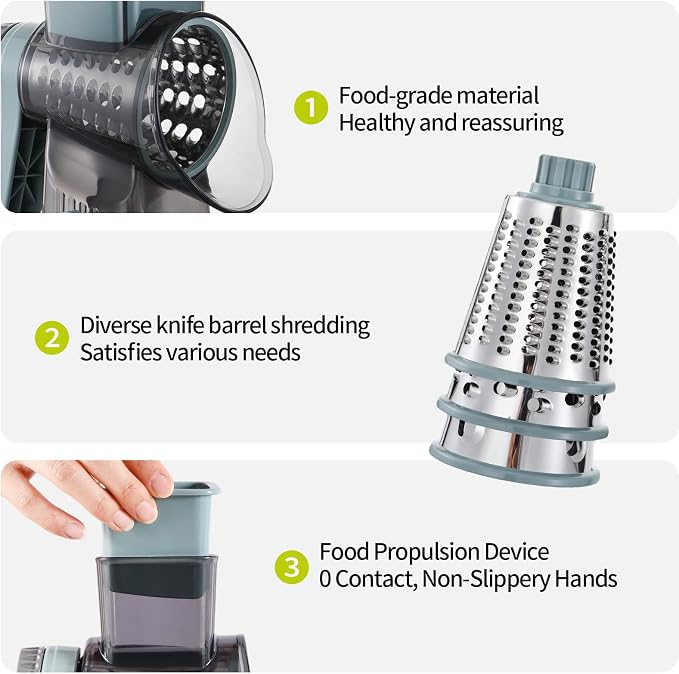 Rotary Cheese Grater, 3-in-1 Shredder - Image 7