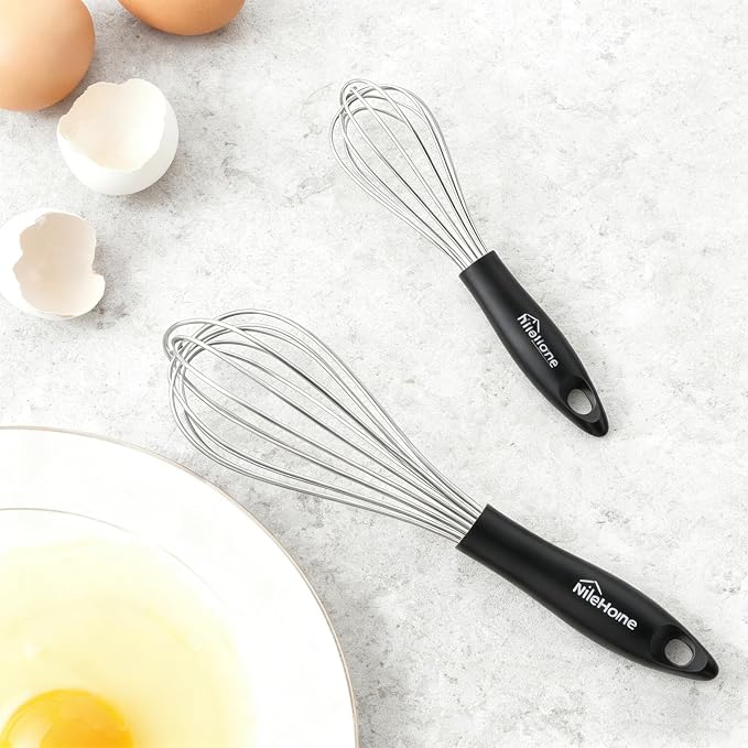 NileHome Silicone Whisk Set 8" 10" Kitchen Whisk Kitchen Wisk Wire Whisks - Image 6