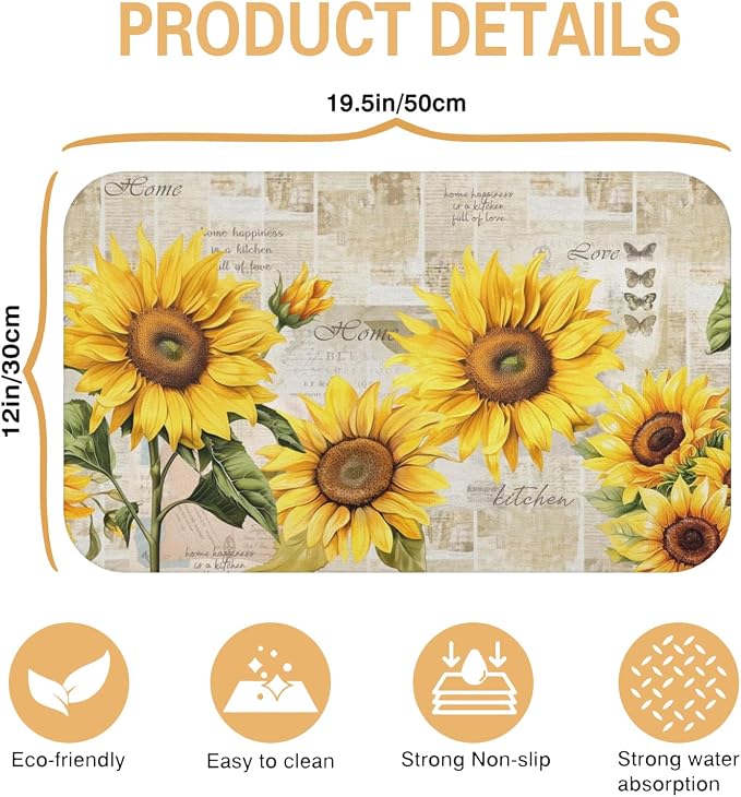 Kitchen Countertop Dish Drying Mat, Super Absorbent Coffee Bar Mat - Image 5