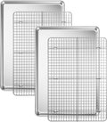 Baking Sheet with Cooling Rack Set, Deedro Stainless Steel Cookie Half Sheets by Deedro