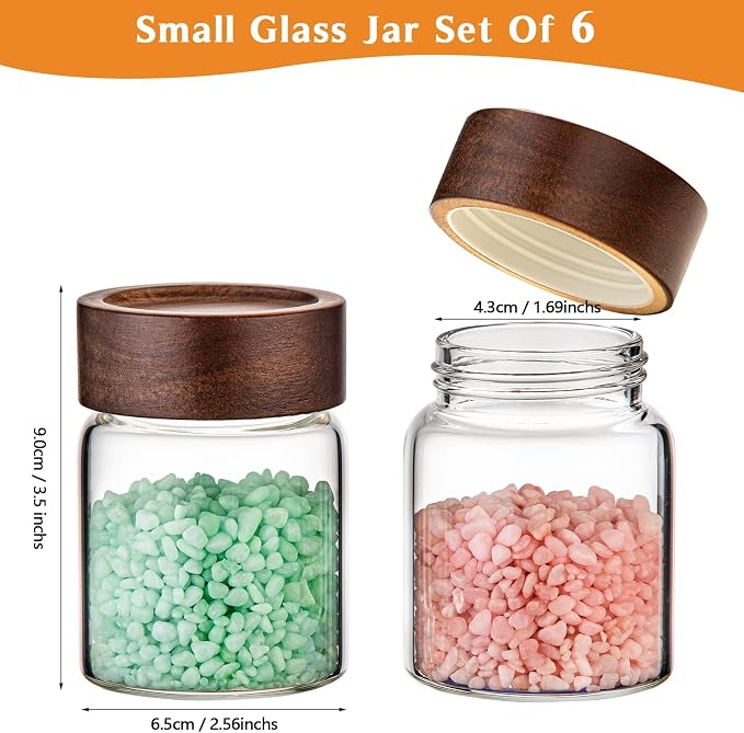 6 pc Glass Spice jars Glass Jars - Image 2