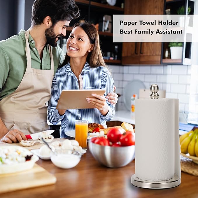 Paper Towel Holder Countertop, Standing Paper Towel Roll Holder - Image 5