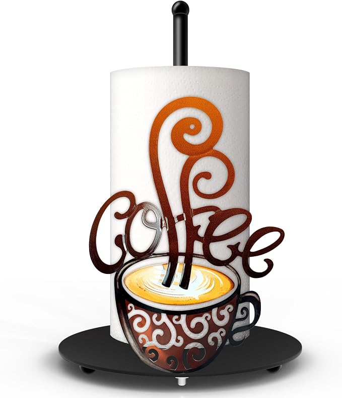 Hexagram Coffee Paper Towel Holder, Coffee Kitchen Bar Decor, Retro Decor by Hexagram