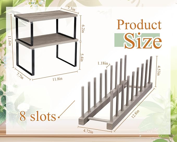 Marsui 4 Pcs Kitchen Organizer Accessories Set Cabinet Organizer Shelf and - Image 2