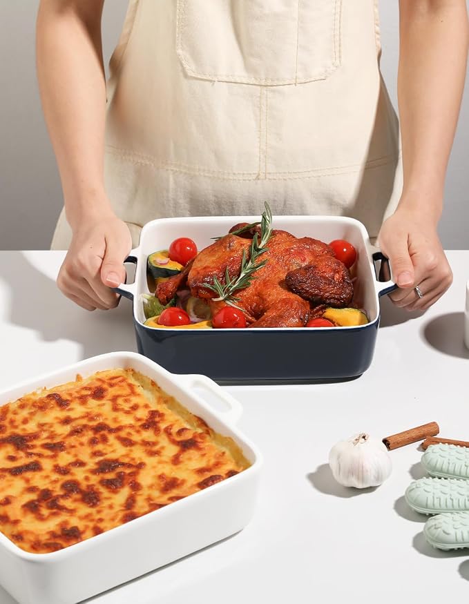 Sweejar 8x8 Baking Pan, Ceramic Casserole Dishes - Image 2