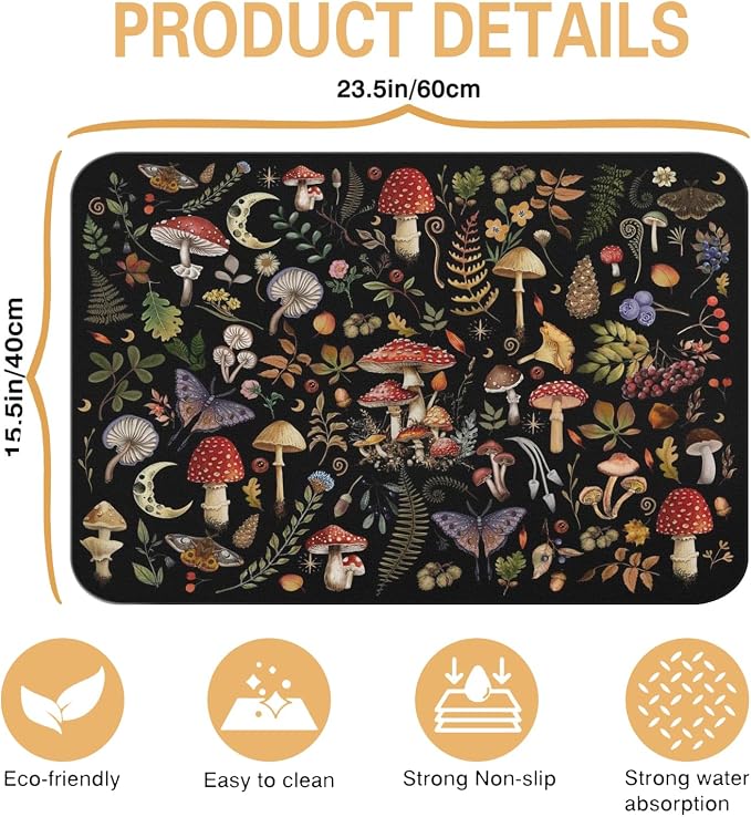 Kitchen Countertop Dish Drying Mat, Super Absorbent Coffee Bar Mat - Image 5