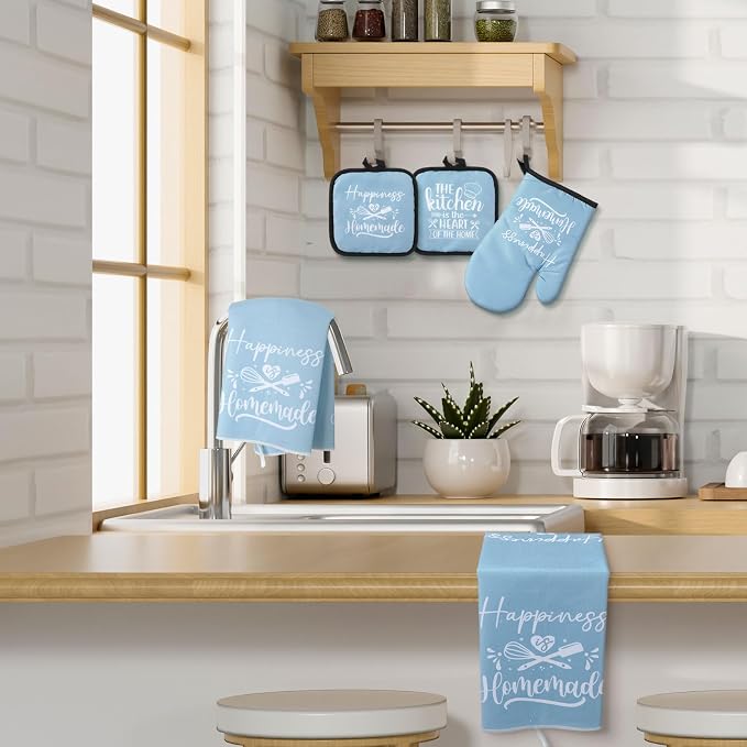 Sratte 6 Pcs Kitchen Decor Accessories Set Farmhouse Towels Pot Holders Oven - Image 4