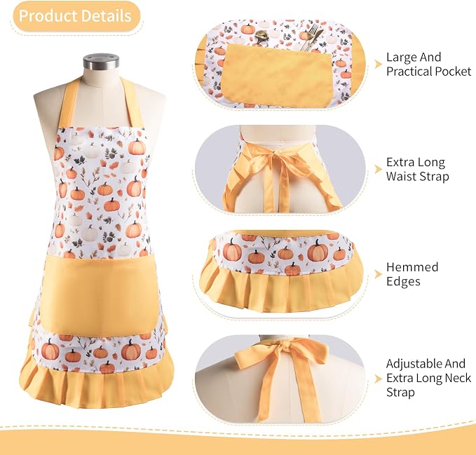 Vintage Floral Apron for Women - Image 4