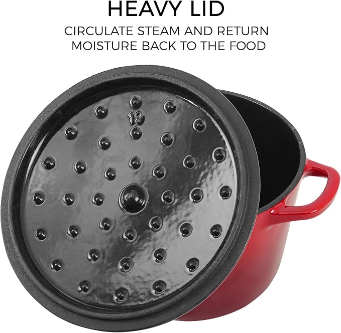 Flavehc Dutch Oven Pot with Lid 2.8 qt Cast Iron Dutch Oven - Image 3
