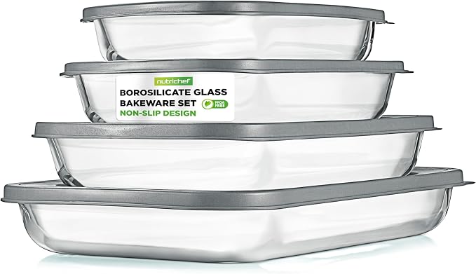 NutriChef 8-Piece Deep Glass Baking Dish by NutriChef%E2%84%A2Kitchen