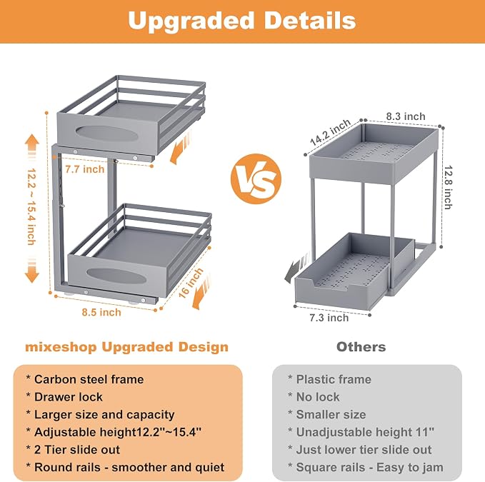Under Sink Organizer, 2 Tier Under Sink Organizers and Storage, Adjustable - Image 5