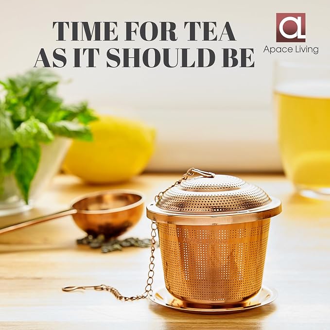 Tea Infuser Set of 2 with Tea Scoop & Drip Trays - Image 4