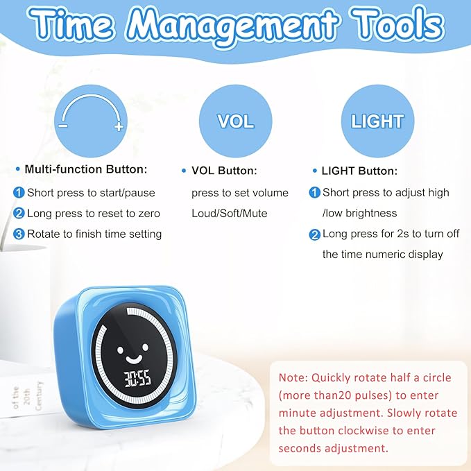 Visual Timer for Kids, 99 Minute Digital Cute Kids Visual Timer Classroom Timer - Image 4