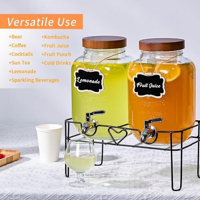 2 Pack1Gallon Glass Drink Dispenser - Image 5