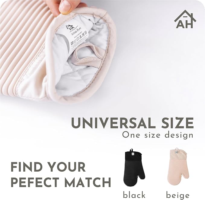 Extra Long Silicone Oven Mitts and Pot Holders Sets | Heat Resistant 500°F - Image 8