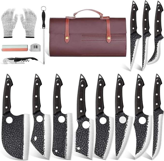 TAN REN 17PCS Butcher Knife Set by TANRENSincerelyBuildKnives