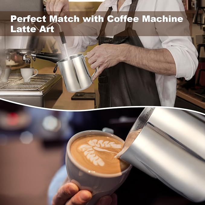 Milk Frothing Pitcher, Milk Steaming Frother Cup, Barista Cappuccino Latte Art - Image 2