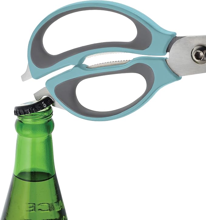 Farberware 4-in-1 Kitchen Shears, Aqua and Gray - Image 6