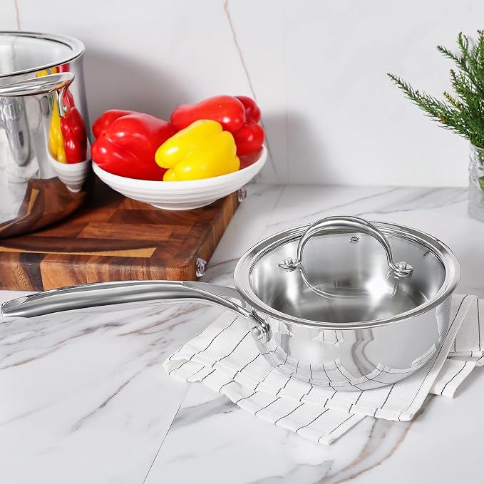 KEAWELL K3 Premium 1.5-Quart Tri-Ply Stainless Steel Saucepan - Image 5