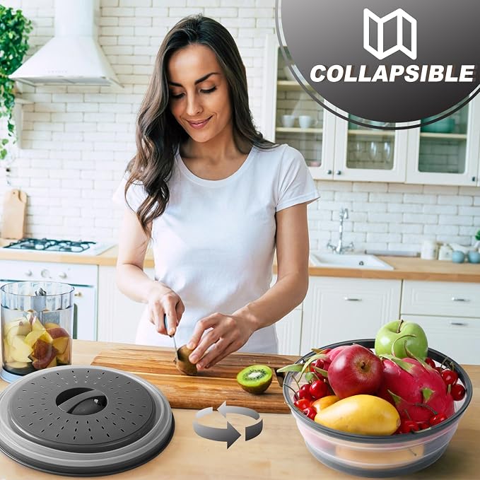 4 in 1, WENWELL 2 Microwave Splatter Cover & 2 Mat, Cooking Splash Guard - Image 5