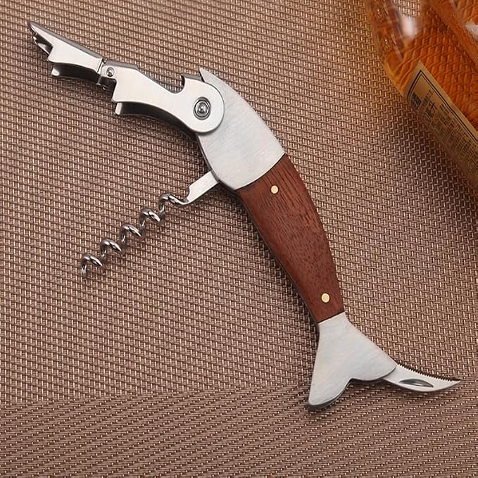 Unique Fish Corkscrew, Professional Waiters Corkscrew Wine Key Bottle Opener - Image 3