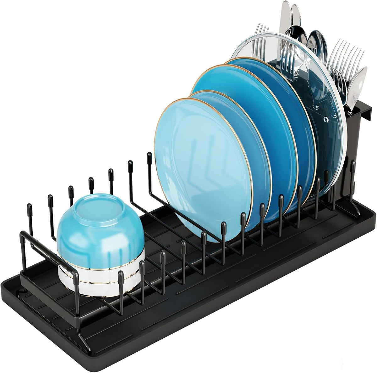 Small Dish Drying Rack - Compact Dish Rack for Kitchen Counter with