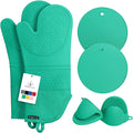 Rorecay 6pcs Oven Mitts and Pot Holders Sets Heat Resistant 500 Degrees by Rorecay