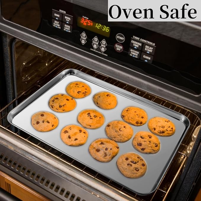 Baking Sheet Set of 3, Heavy-Duty Stainless-Steel Baking Pans, Cookie Sheets - Image 5