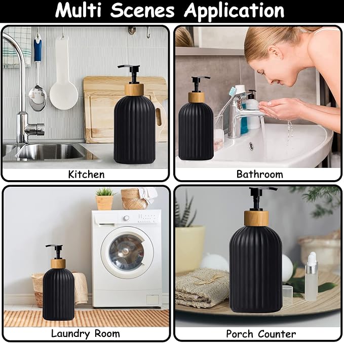 Black Glass Soap Dispenser Set - Image 5