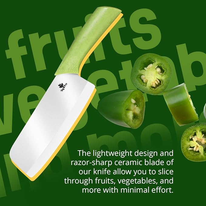 Durable Ceramic Knife for Chopping Vegetables & Fruits, 6” Non-Reactive and - Image 3