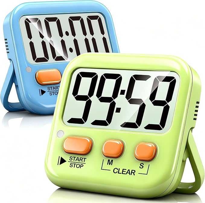Antonki 2 Pack Digital Timer for Kids, Magnetic Countdown Kitchen Timers for by Antonki