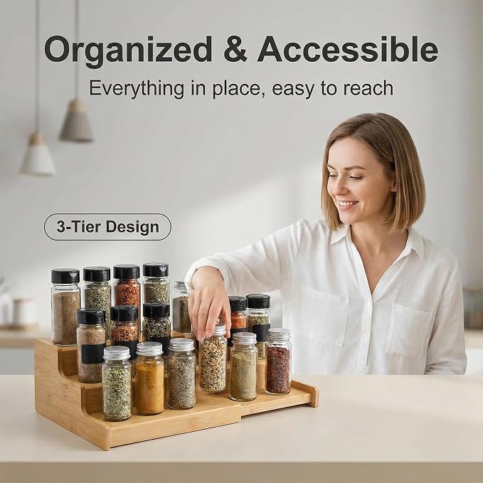 JinDoWin Spice Rack Organizer For Cabinet, Spice Organization For Cabinet - Image 4