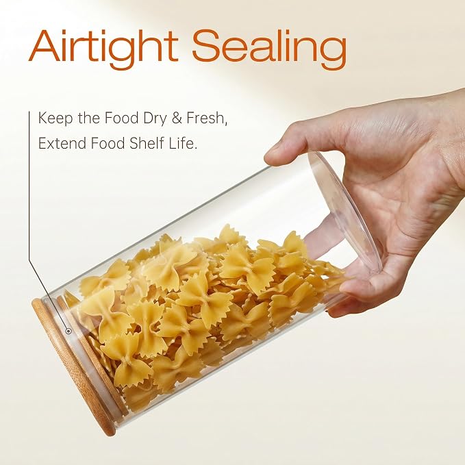 HomArtist Extra Large Glass Flour and Sugar Storage Containers - Image 5