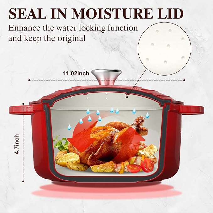 Umite Chef 7QT Enameled Cast Iron Dutch Oven - Image 2