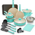 GreenLife Soft Grip Healthy Ceramic Nonstick 18 Piece Kitchen Cookware Pots and by GreenLife