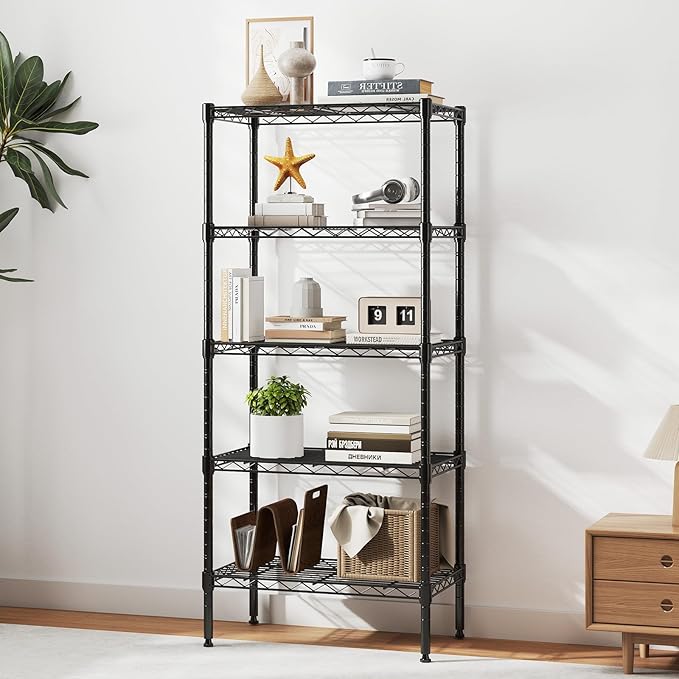 DUMOS 5-Tier Metal Wire Storage Shelves, Adjustable Standing Storage Rack Shelf - Image 7