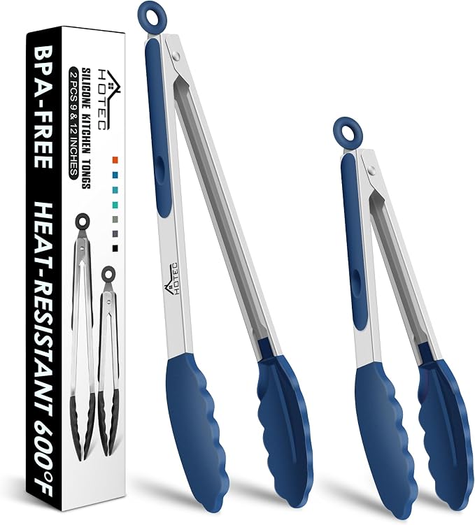 HOTEC Premium Stainless Steel Locking Kitchen Tongs by Hotec