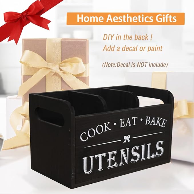 Utensil Holder, Wooden Utensil Holder - Image 9