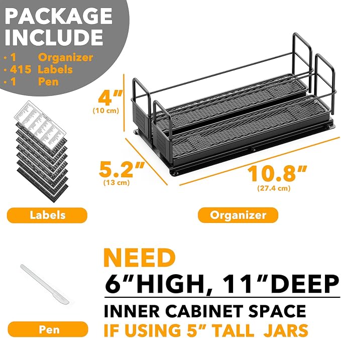 SpaceAid Pull Out Spice Rack Organizer - Image 6