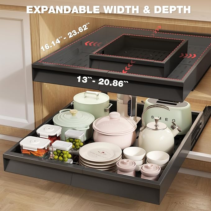 Seinloes 4 Pack Pull Out Cabinet Organizer - Image 2