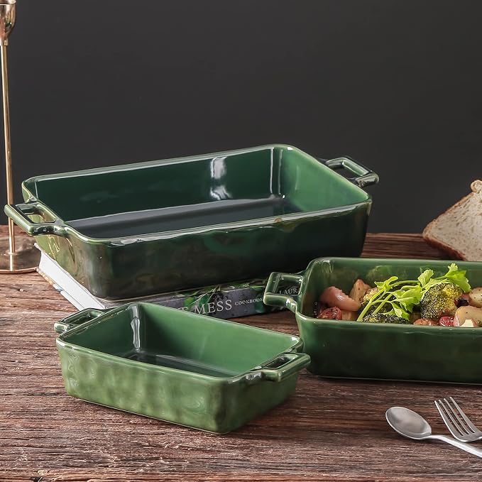 VICRAYS Ceramic Bakeware Set, Porcelain Rectangular Baking Dish, Baking Pan - Image 7